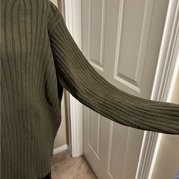 Ralph Lauren Olive Ribbed Mock Turtleneck Sweater - Picture 4 of 14